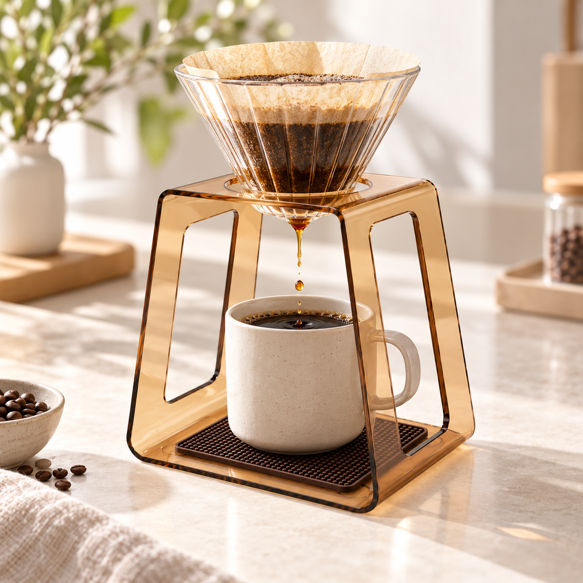 Base Metodo V60 Acrilica para Dripper Estacion Cafe Pour Over