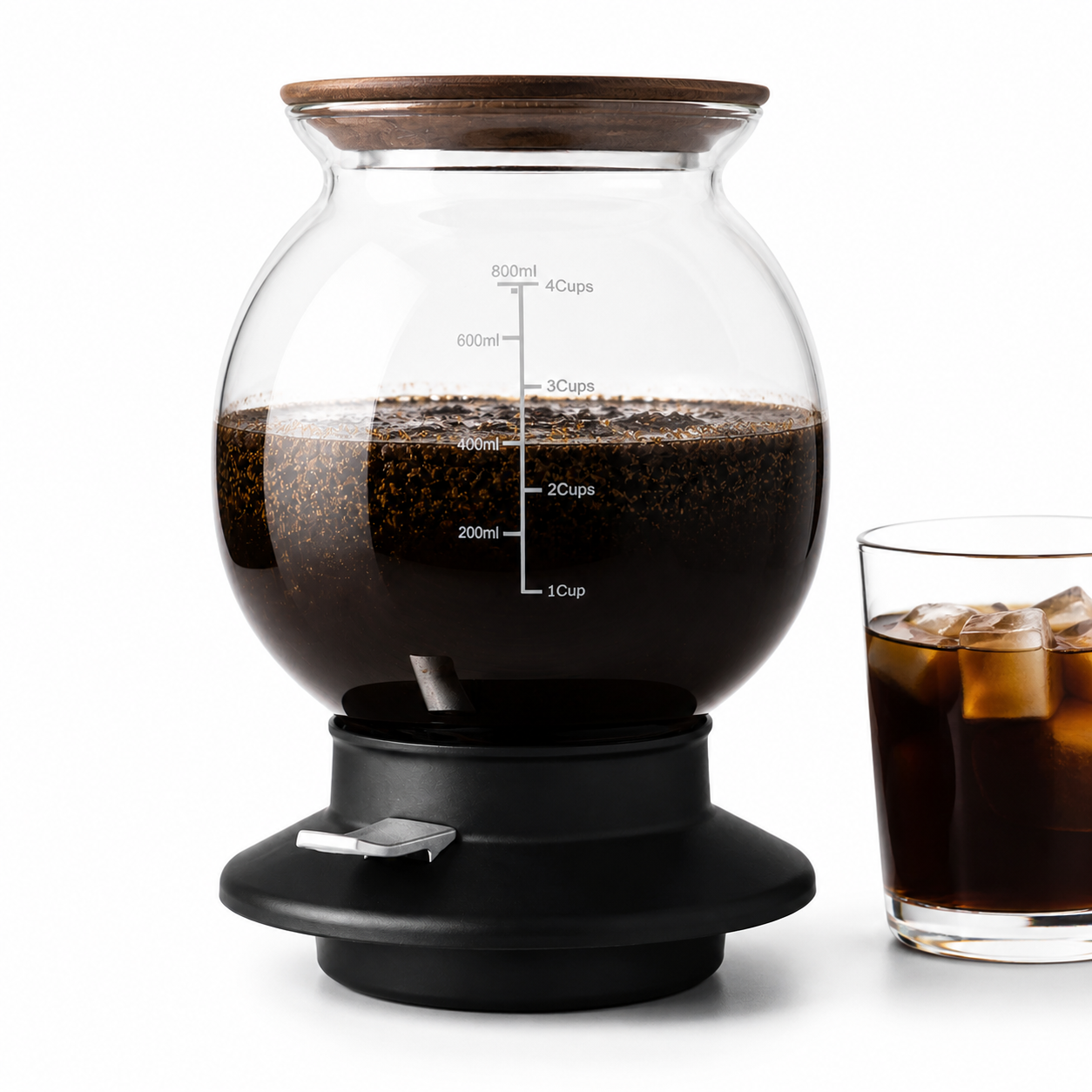Cafetera Cold Brew y Dripper de Inmersion con Valvula para Cafe y Te