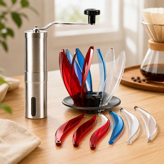 Kit v60 con Molino Manual de Acero Cafe Metodo Flor de Loto Tipo HARIO Suiren