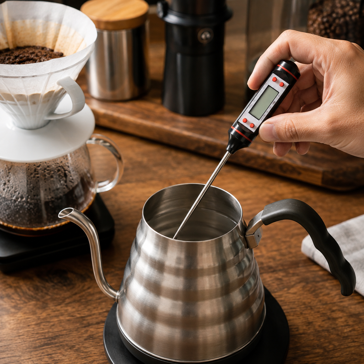 Termometro Digital con Sonda de Acero TP101 para Cafe