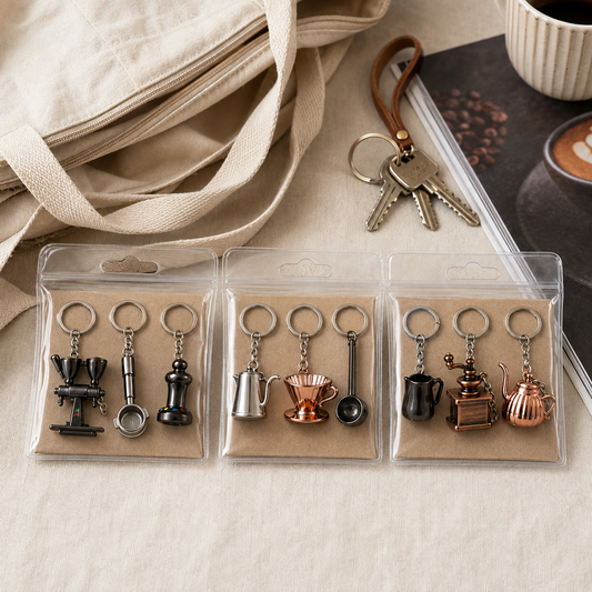 Pack x3 Llaveros de Café Surtidos | Regalo para Coffee Lovers