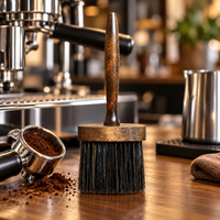 Cepillo Barista de Limpieza en Madera para Molino y Estacion de Cafe