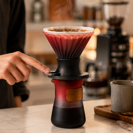 Kit Elegante Cafetera Dripper V60 Tipo Hario Switch con Server 400ml