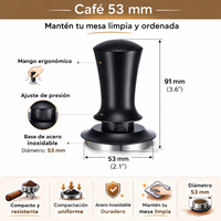 Tamper 53mm Dinamométrico Profesional Negro para Maquina Espresso