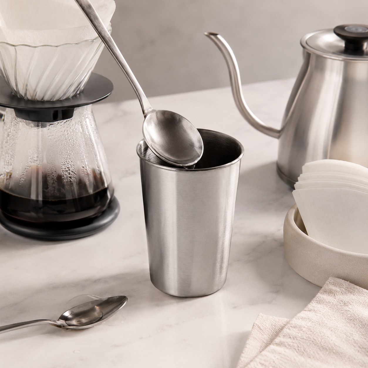 Vaso Metálico 300 ml para Catación y Servicio de Café