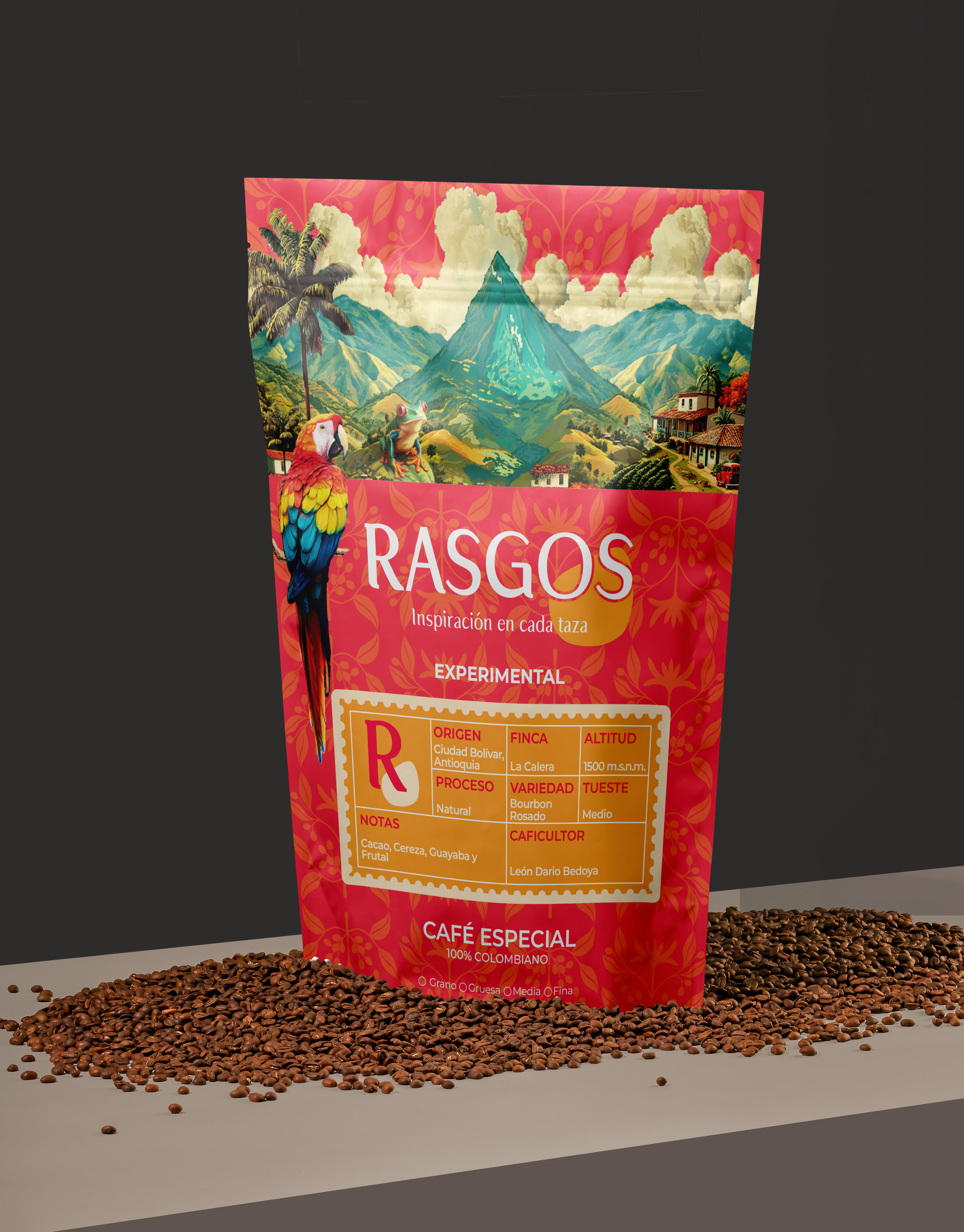 Kit Vaso Termo Cafe Exotico Bourbon Rosado Natural