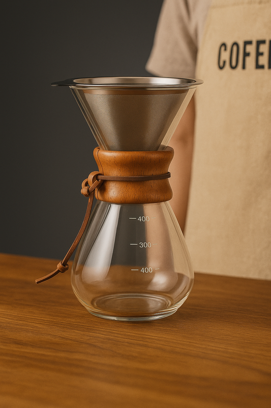 Kit Chemex 400ml Filtro Acero Inoxidable y Café Especial