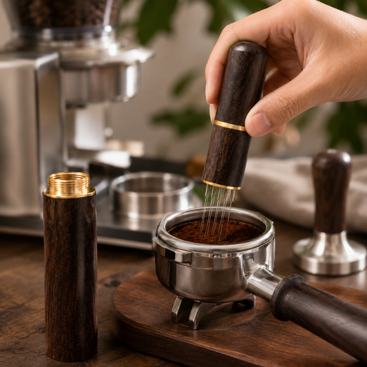 Distribuidor WDT de Madera con 6 Agujas para Cafe Maquina Espresso