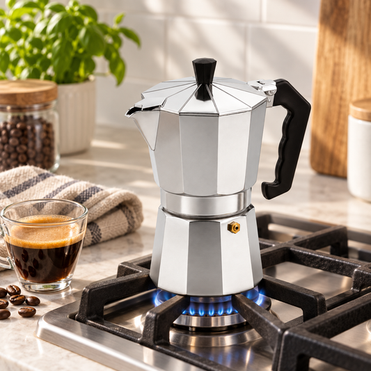 Cafetera Italiana Moka Aluminio 60 ML 1 Taza Plata