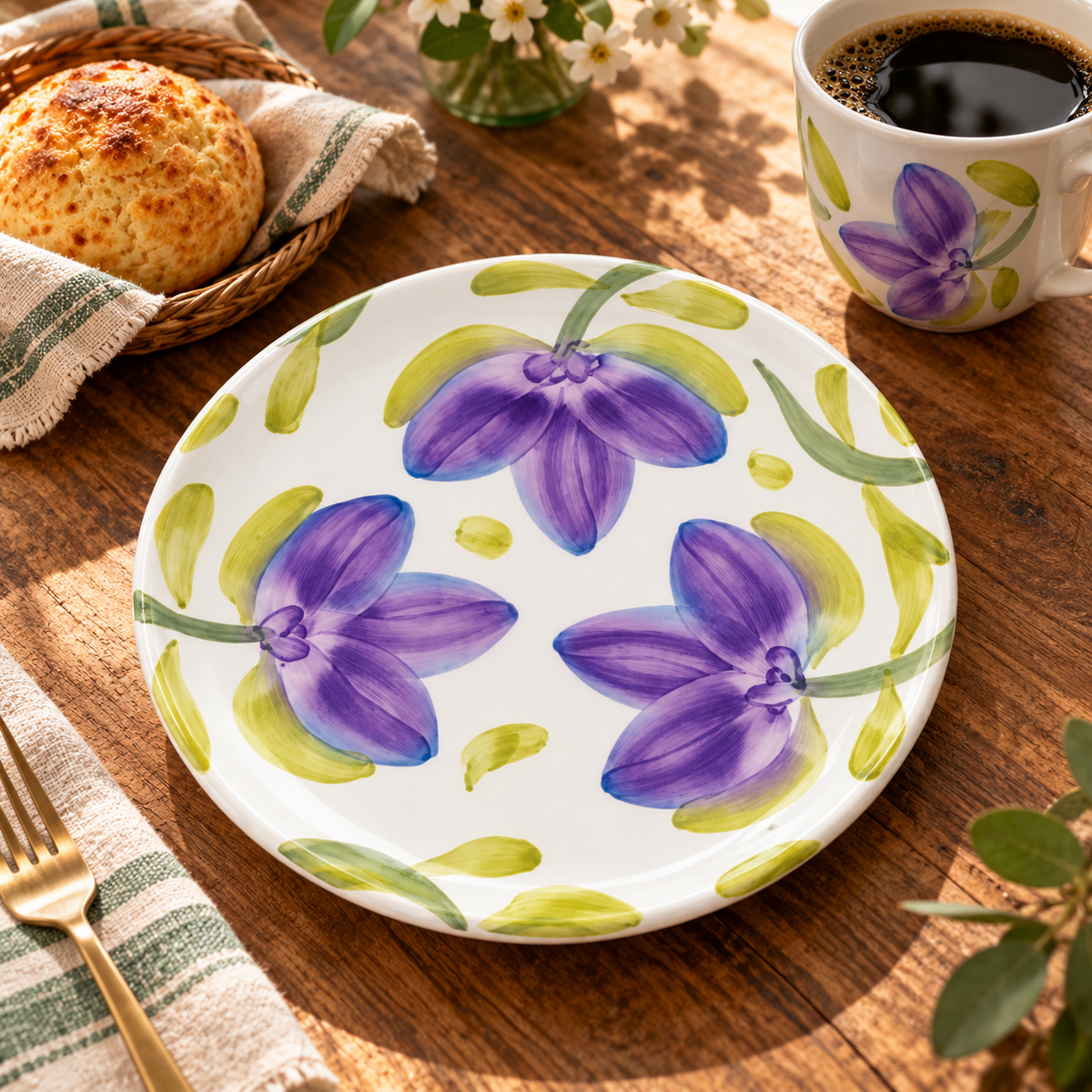 Plato para Torta de Ceramica Morado Origen Carmen de Viboral Antioquia