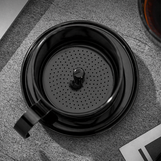 Cafetera Dripper Vietnamita Negro Brillante Viajera