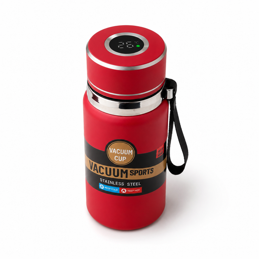 Termo Digital Rojo 600 ml con Medidor de Temperatura | Conserva Frio y Calor hasta 12 Horas
