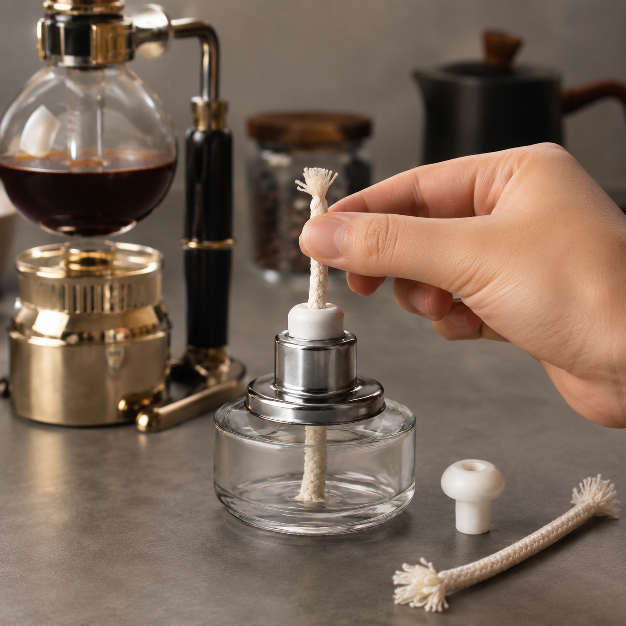 Mecha de Repuesto con Cabezal Ceramico para Mechero Quemador, Sifon Japones y Lamparas de Aceite o Alcohol Industrial