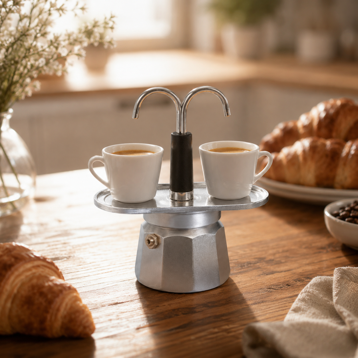 Cafetera Italiana Moka Mini Express 2 Tazas en Aluminio