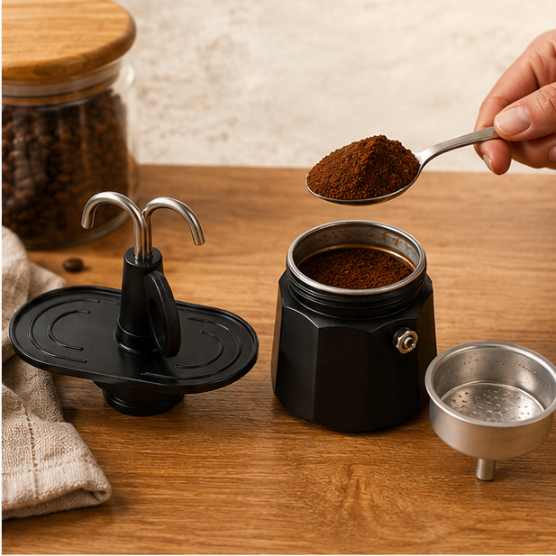Cafetera Italiana Moka Mini Express 2 Tazas Negra