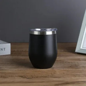 Vaso Térmico de 350 ML en Elegante Negro: Aislamiento Térmico Avanzado para Bebidas Calientes o Frías, Ideal para Viajes y Personalización.