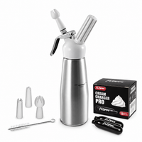Chantillera Dispensador Sifón  500 ml  Incluye Cápsulas Cargadores para Crema Chantilly en Acero Inoxidable