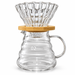 Kit Dripper V60 02 Bambú Café Filtrado + Server de Vidrio 600ml