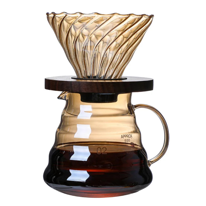 Cafetera Metodo Filtrado Drip V60 Lujo Base Madera
