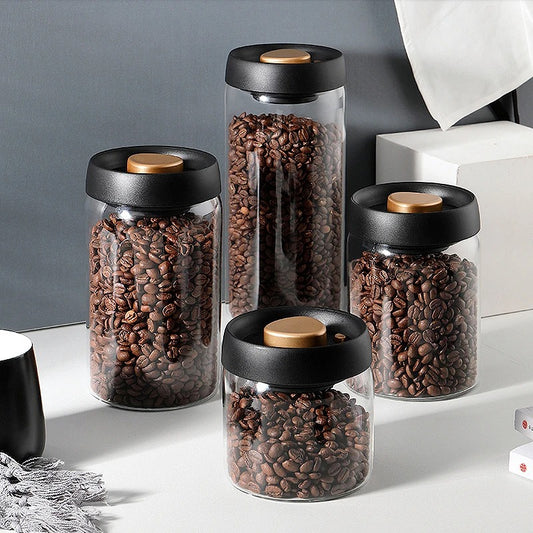 Recipiente Hermético de Vidrio para Conservación de Café 600g Frescura Prolongada
