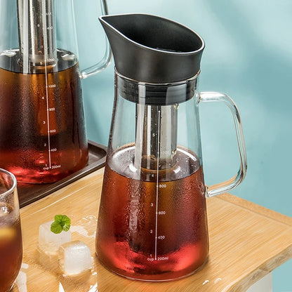 Jarra con Filtro en Acero Inoxidable para Cold Brew e Infusiones Aromáticas 1 Litro y Medio