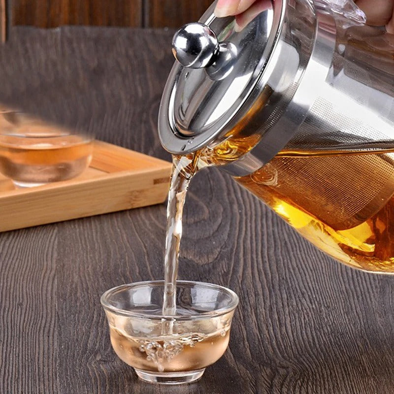 Tetera de Vidrio con Infusor De Té Extraible Acero Inoxidable 500ml