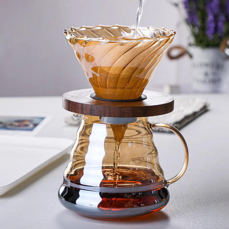 Cafetera Metodo Filtrado Drip V60 Lujo Base Madera