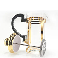 Cafetera Prensa Francesa 600ml Diseño Elegante Dorada Oro Brillante