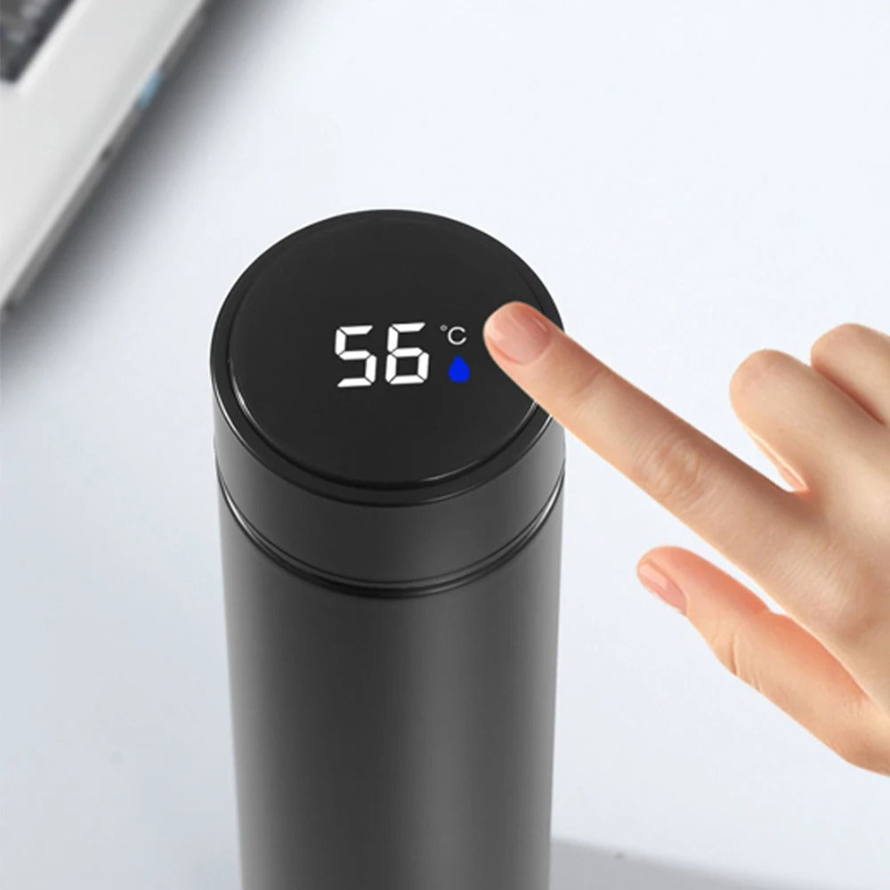 Termo Negro con Termometro Inteligente y Pantalla Digital 500ml