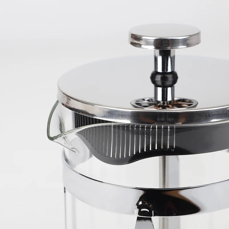 Prensa Francesa Clásica en Acero Inoxidable Plata Disponible en 350ml/600ml/800ml