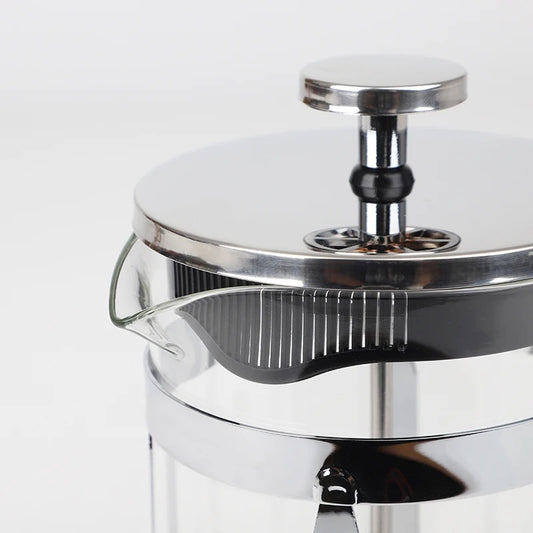 Prensa Francesa Clásica en Acero Inoxidable Plata Disponible en 350ml/600ml/800ml