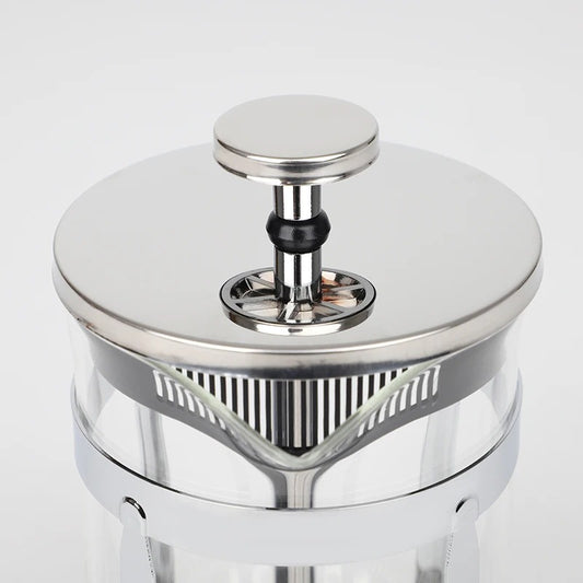 Prensa Francesa Clásica en Acero Inoxidable Plata Disponible en 350ml/600ml/800ml