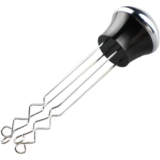 Distribuidor Mezclador de café espresso de acero inoxidable en su formato compacto, ideal para uso doméstico y profesional.