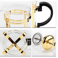 Cafetera Prensa Francesa 600ml Diseño Elegante Dorada Oro Brillante