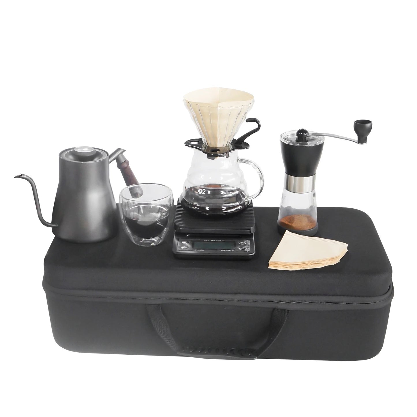 Cata de Café con Vaso de Doble Fondo: Mantén la temperatura ideal para una cata auténtica con el Vaso de Doble Fondo del Kit Cafetero V60.