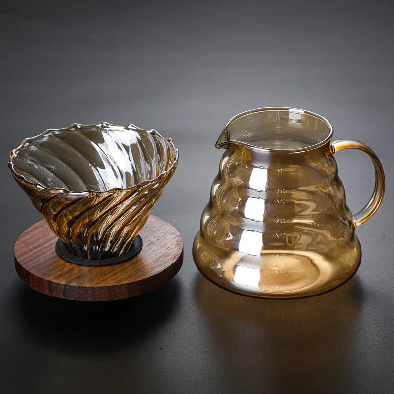 Cafetera Metodo Filtrado Drip V60 Lujo Base Madera
