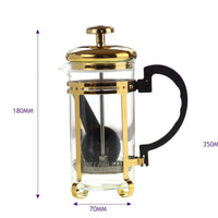 Cafetera Prensa Francesa 350ml  Diseño Dorado Oro Lujo