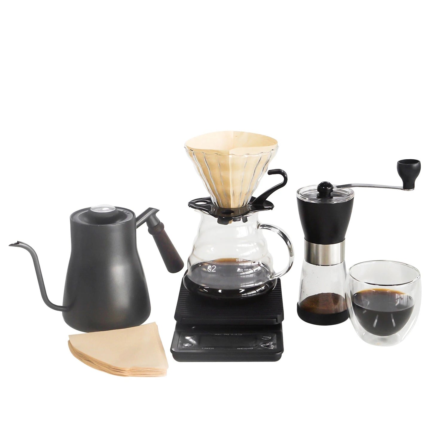 Servidor V60: Elegancia en Cada Verter: Sirve con estilo usando el Servidor V60 del Kit Cafetero, con capacidad para 600-700ml de café deliciosamente preparado.