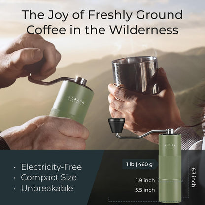 Equipado con muelas cónicas de acero, este molino manual ofrece consistencia y calidad en cada molienda. Ideal para espresso, V60, prensa francesa y más.