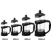 Cafetera Prensa Francesa Negra RASGOS Disponible en 350ml-600ml-800ml-1000ml