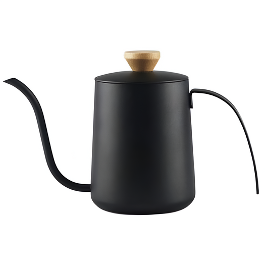 Jarra Calentador Cuello Ganso Negro y Madera 600ML