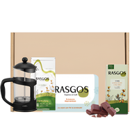 Kit Súper Hogar Rasgos | Prensa Francesa 350ml + Café Insignia Especial 250g + Chocolatina de Cacao