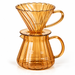 Kit Método V60 + Server 02 600 ml Vidrio Ámbar Dorado