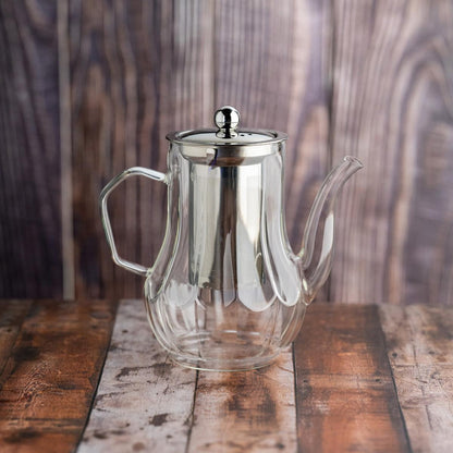 Jarra Calentador Transparente con Colador Acero Inox 800ml