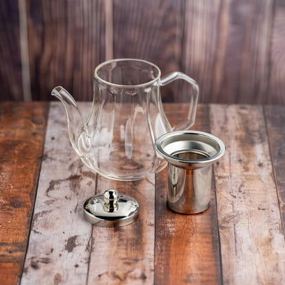 Jarra Calentador Transparente con Colador Acero Inox 800ml