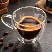 Vaso Pocillo Doble Pared Corazón 150Ml Borosilicato