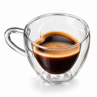 Vaso Pocillo Doble Pared Corazón 150Ml Borosilicato