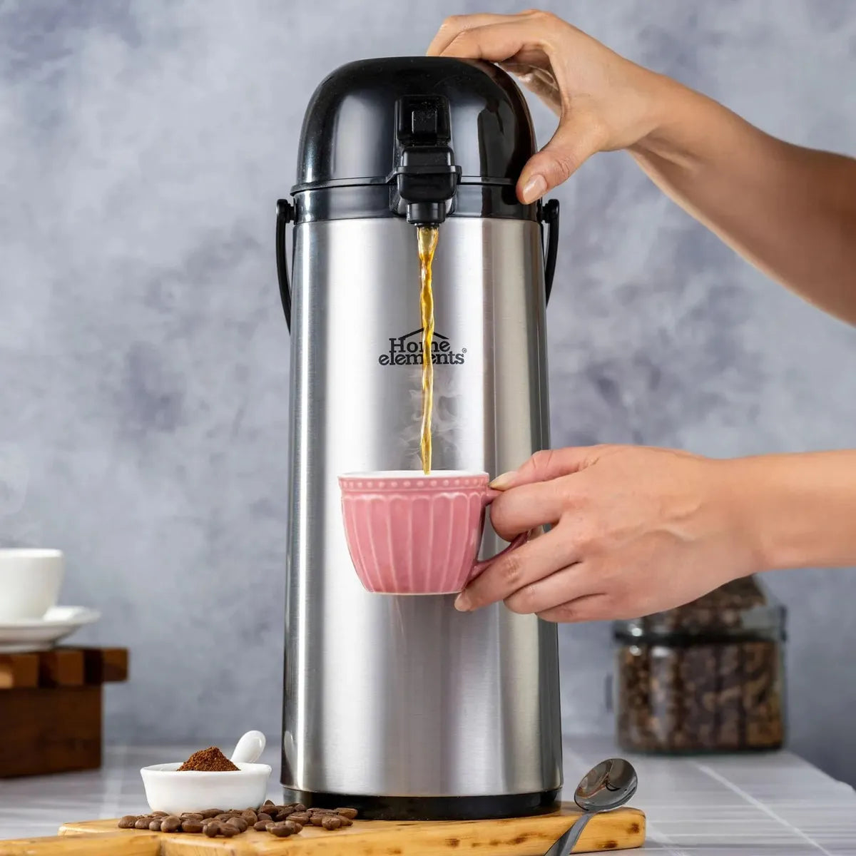 Termo Térmico Bomba para Café 1.9L Acero Inoxidable
