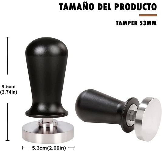 Tamper para Maquina Espresso Calibrado Con Retorno 53mm