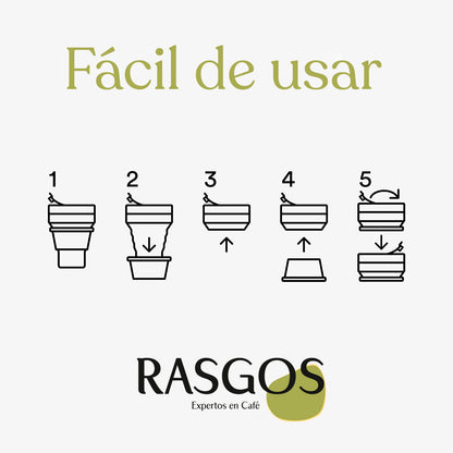 Vaso En Silicona Reutilizable Retráctil 350ml